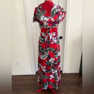 Red Tiki Floral 2 Piece Set